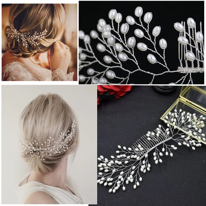 Earrings Yellow Chimes Yellow Chimes Bridal Comb Pin for Women Hair Vines Wedding Comb Pin Hair ClipSide PinJooda Pin Hair Accessories for Women and Girls