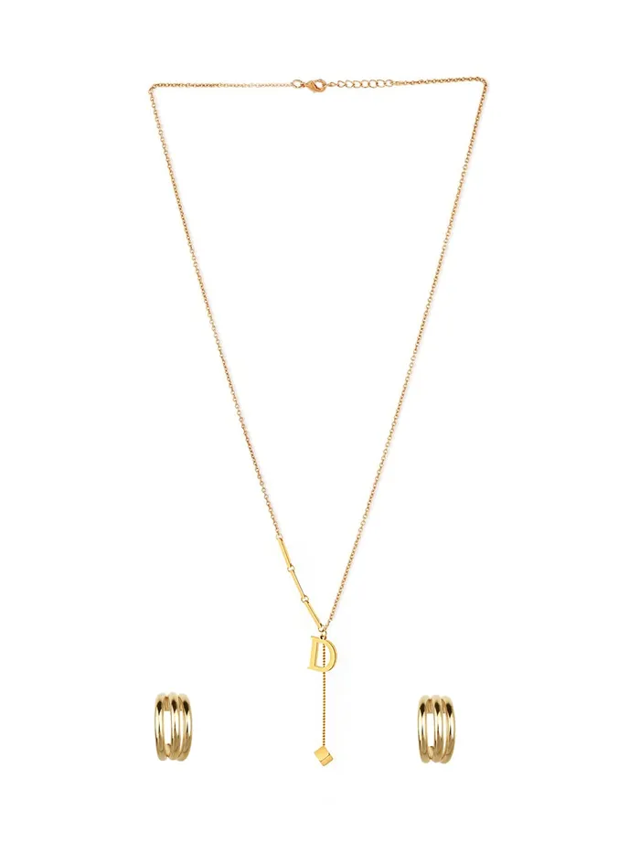 Earrings Yellow Chimes Yellow Chimes Chain Necklace With Threader Earrings Set Style4 Earrings Yellow Chimes Yellow Chimes Chain Necklace With Threader Earrings Set Style4