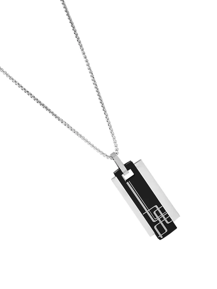 Earrings Yellow Chimes Yellow Chimes Chain Pendant for Men Fashion Silver Pendants for Men Geometric Shaped Stainless Steel Locket Chains Pendent for Boys Urban Edge Birthday Anniversary Gift for Men Boys