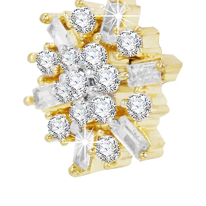Earrings Yellow Chimes Yellow Chimes Classic White ADAmerican Diamond Studded 18k Gold Plated HandCrafted Floral Stud Earrings for Women Girls