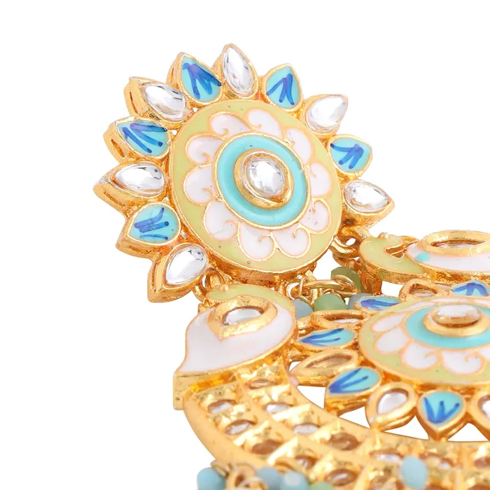 Earrings Yellow Chimes Yellow Chimes Earrings for Women and Girls Meenakari Chandbali Gold Plated Multicolor Meenakari Chandbali Earrings Birthday Gift for girls and women Anniversary Gift for Wife