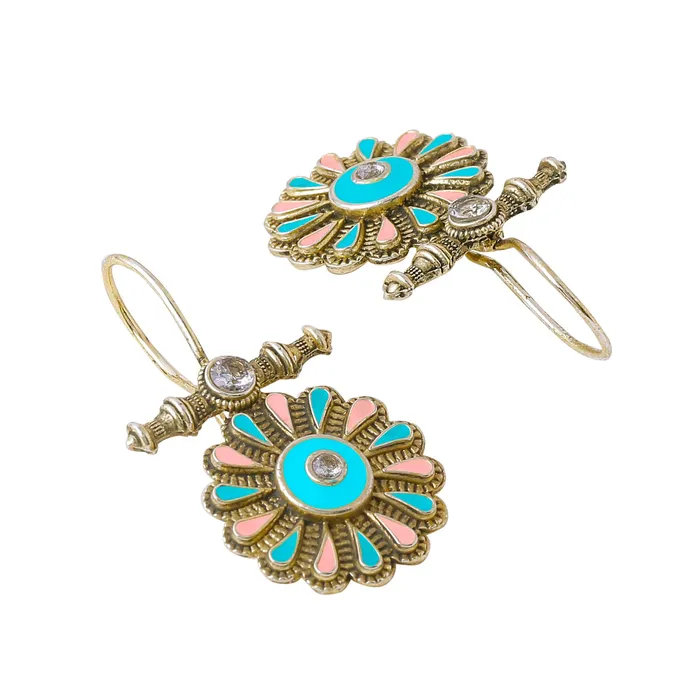Earrings Yellow Chimes Yellow Chimes Earrings for Women and Girls Meenakari Drop Earrings Silver Oxidised Meenakari Drop Earrings Birthday Gift for girls and women Anniversary Gift for Wife