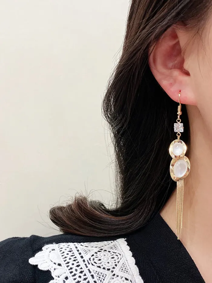 Earrings Yellow Chimes Yellow Chimes Earrings for Women and Girls Pearl Dangler Gold Toned White Stone Studded Long Danglers Earrings Birthday Gift for girls and women Anniversary Gift for Wife