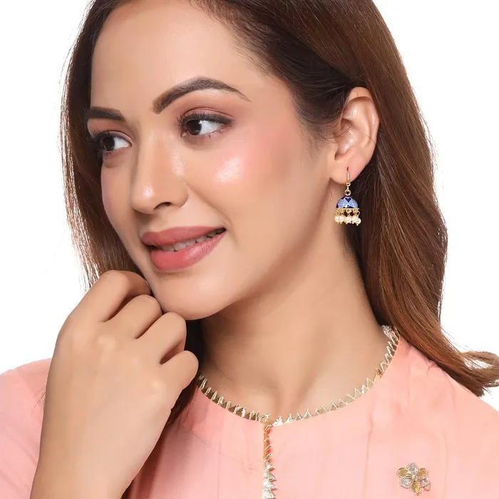 Earrings Yellow Chimes Yellow Chimes Earrings for Women and Girls Traditional Multicolor Meenakari Jhumka Gold Plated Combo of 3 Pairs Jhumki Earrings Birthday Gift for girls and women Anniversary Gift for Wife