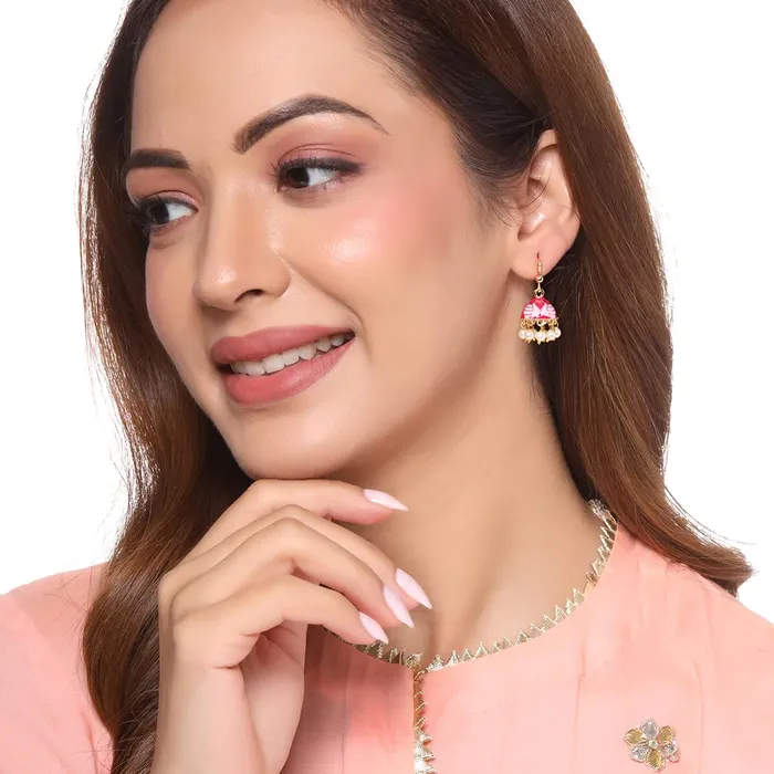 Earrings Yellow Chimes Yellow Chimes Earrings for Women and Girls Traditional Multicolor Meenakari Jhumka Gold Plated Combo of 3 Pairs Jhumki Earrings Birthday Gift for girls and women Anniversary Gift for Wife