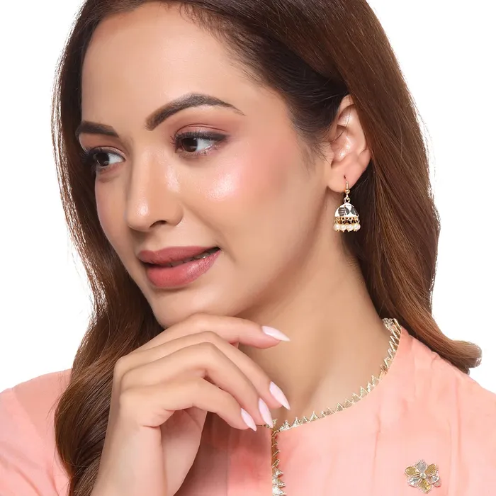 Earrings Yellow Chimes Yellow Chimes Earrings for Women and Girls Traditional Multicolor Meenakari Jhumka Gold Plated Combo of 3 Pairs Jhumki Earrings Birthday Gift for girls and women Anniversary Gift for Wife
