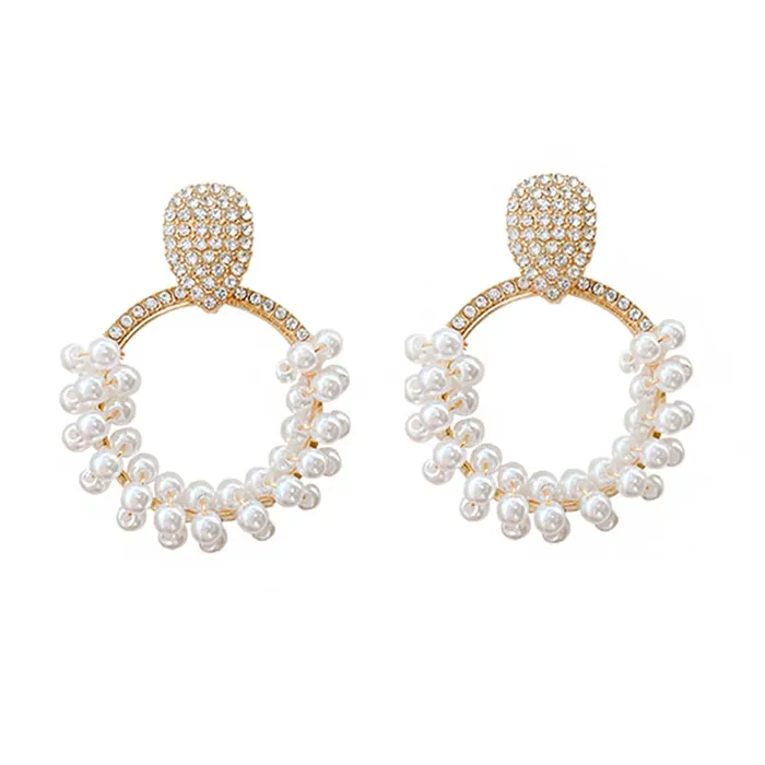 Earrings Yellow Chimes Yellow Chimes Earrings For Women Gold Tone Crystal Open Circle Pearl Embellished Drop Earrings For Women and Girls Earrings Yellow Chimes Yellow Chimes Earrings For Women Gold Tone Crystal Open Circle Pearl Embellished Drop Earrings For Women and Girls