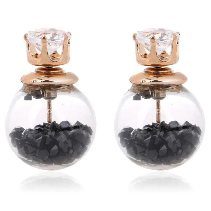 Earrings Yellow Chimes Yellow Chimes Elegant Multicolor Crystal Double Sided Combo Stud Earrings for Women and Girls