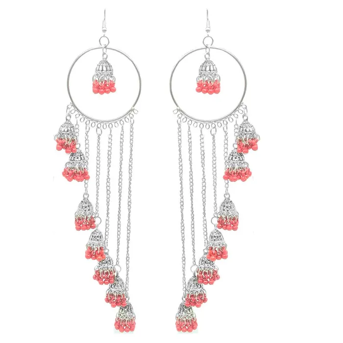 Earrings Yellow Chimes Yellow Chimes German Silver Oxidized Kashmiri Style Bali Traditional Jhumka Jhumki Earrings for Women and Girls Pink Earrings Yellow Chimes Yellow Chimes German Silver Oxidized Kashmiri Style Bali Traditional Jhumka Jhumki Earrings for Women and Girls Pink