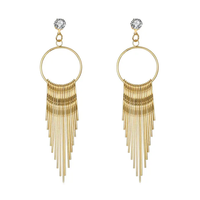 Earrings Yellow Chimes Yellow Chimes Golden Strings Gold Chandelier Earring for Women Girls Earrings Yellow Chimes Yellow Chimes Golden Strings Gold Chandelier Earring for Women Girls