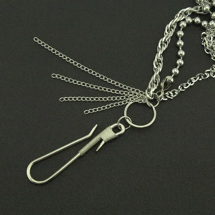 Earrings Yellow Chimes Yellow Chimes Jeans Chain for Men Stainless Steel Silver Multilayer Jeans Chain for Men and Boys