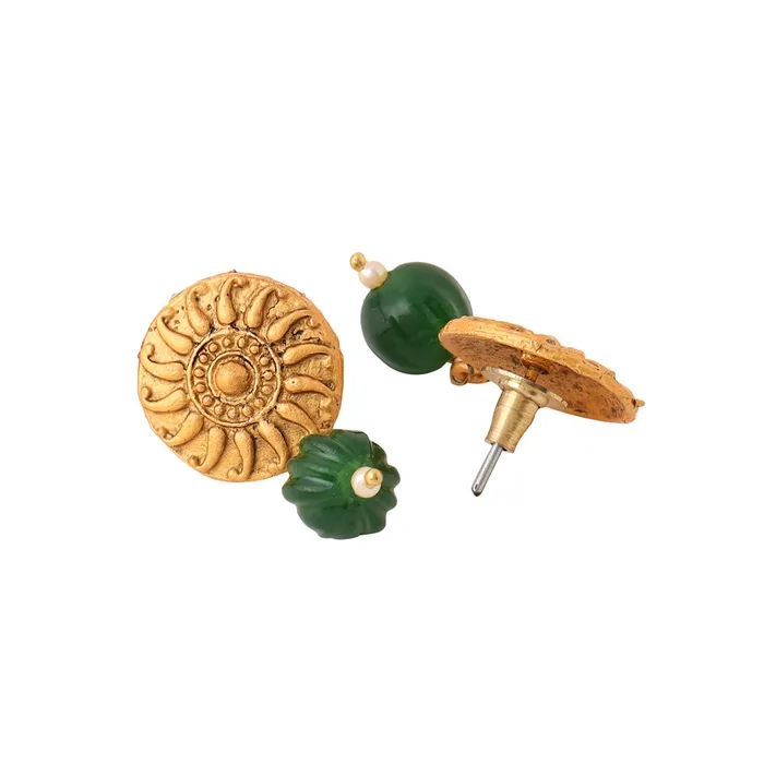 Earrings Yellow Chimes Yellow Chimes Jewellery Set for Women and Girls Beads Jewellery Set for Women Green Beads Necklace Set Birthday Gift for girls and women Anniversary Gift for Wife