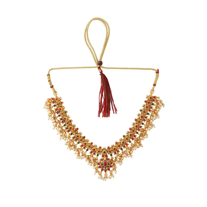 Earrings Yellow Chimes Yellow Chimes Jewellery Set for Women and Girls Gold Plated Bridal Necklace Set for Wedding Moti Beads Bridal Necklace Set Birthday Gift for girls and women Anniversary Gift for Wife