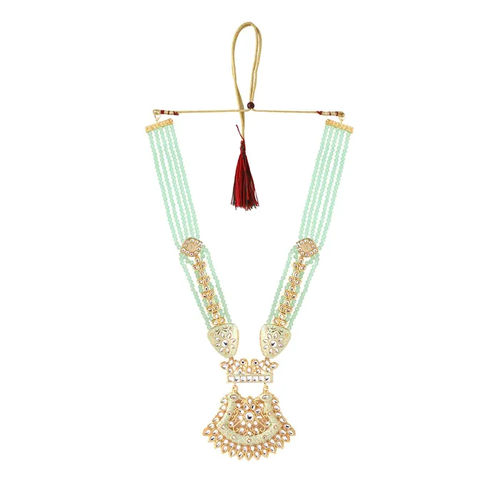 Earrings Yellow Chimes Yellow Chimes Jewellery Set for Women and Girls Kundan Jewellery Set for Women Gold Tone Moti Beads Kundan Necklace Set Birthday Gift for girls and women Anniversary Gift for Wife
