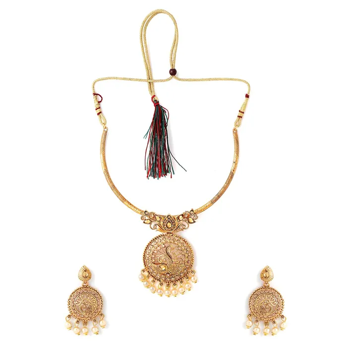 Earrings Yellow Chimes Yellow Chimes Jewellery Set for Women and Girls Traditional Jewellery Set Bridal Gold Plated Choker Necklace Set Birthday Gift for girls and women Anniversary Gift for Wife
