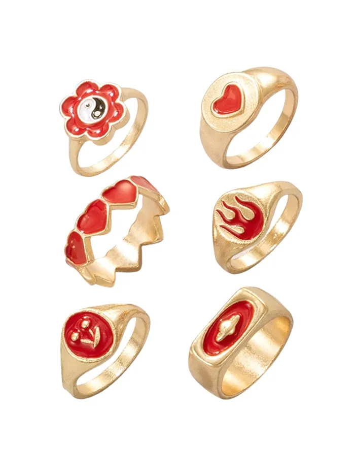 Earrings Yellow Chimes Yellow Chimes Knuckle Rings for Women Combo of 6 Pcs Red Stack Rings Gold Plated Midi Finger Knuckle Ring Set for Women and Girls Earrings Yellow Chimes Yellow Chimes Knuckle Rings for Women Combo of 6 Pcs Red Stack Rings Gold Plated Midi Finger Knuckle Ring Set for Women and Girls