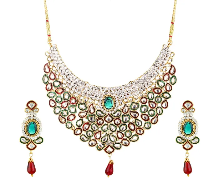 Earrings Yellow Chimes Yellow Chimes Kundan Party Wear Necklace Traditional Jewellery Set with Earrings for Women Girls Earrings Yellow Chimes Yellow Chimes Kundan Party Wear Necklace Traditional Jewellery Set with Earrings for Women Girls