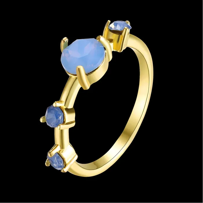 Earrings Yellow Chimes Yellow Chimes Manmade Aqua Opal Blue Gold Ring for Women Girls