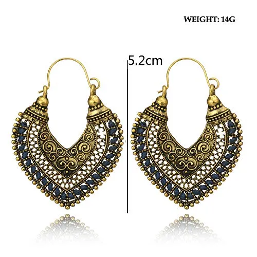 Earrings Yellow Chimes Yellow Chimes Oxidized Indian Traditional Fancy Earrings Chandbali for Women and Girls