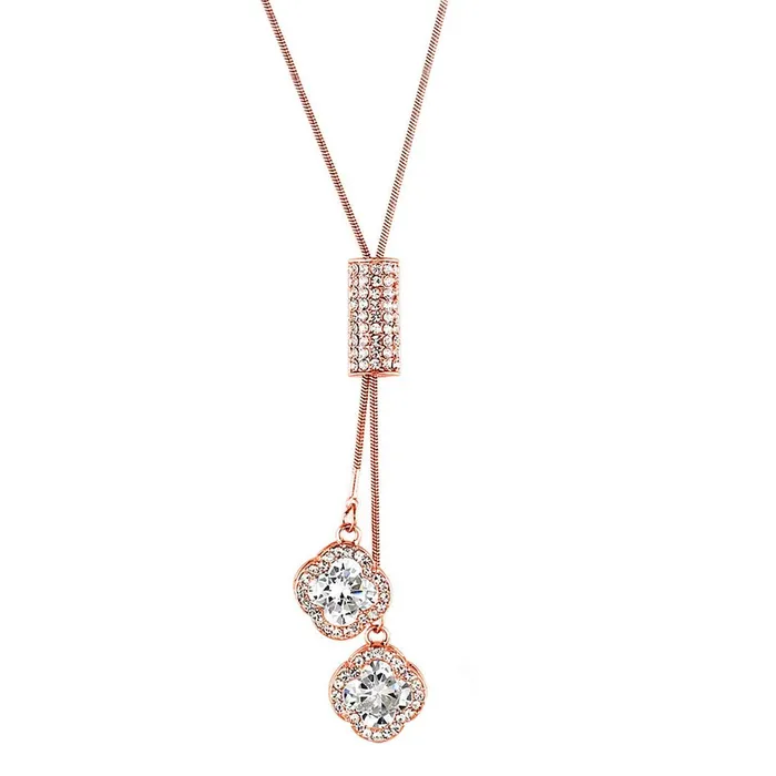 Earrings Yellow Chimes Yellow Chimes Sparkling Crystal Rose Gold Stylish Long Chain Pendant Necklace for Womena nd Girls Earrings Yellow Chimes Yellow Chimes Sparkling Crystal Rose Gold Stylish Long Chain Pendant Necklace for Womena nd Girls