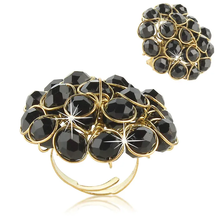 Earrings Yellow Chimes Yellow Chimes Stylish Crystal Beads Combo Bracelet Earrings Ring Set for Women and Girls