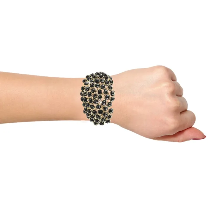 Earrings Yellow Chimes Yellow Chimes Stylish Crystal Beads Combo Bracelet Earrings Ring Set for Women and Girls