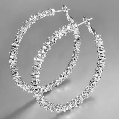 Earrings Yellow Chimes Yellow Chimes Trending Collection Stylish Classic Design Big Circle Silver Plated Hoop Earrings For Women and Girls
