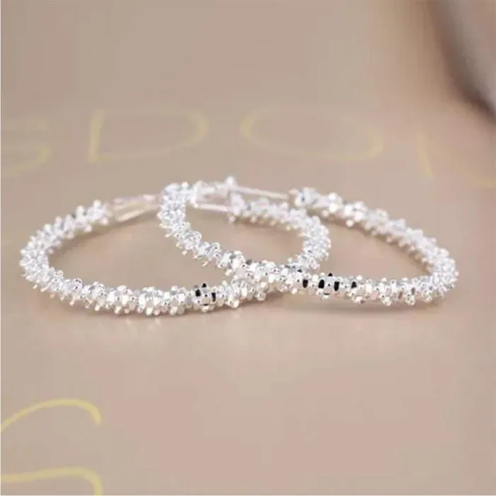Earrings Yellow Chimes Yellow Chimes Trending Collection Stylish Classic Design Big Circle Silver Plated Hoop Earrings For Women and Girls