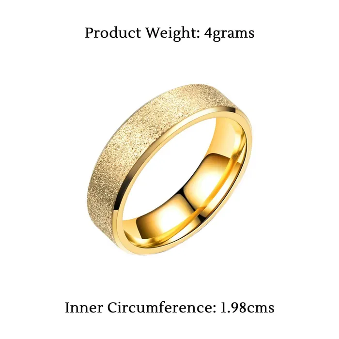 Earrings Yellow Chimes Yellow Chimes Trendy Western Style Band Titanium Collection Stardust Gold Stainless Steel Rings for Men and Boys US 10 YCFJRG134SPRK10GL