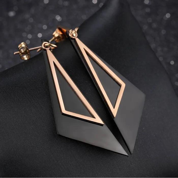 Earrings Yellow Chimes Yellow Chimes Western Style Stainless Steel Never Fading Designer Earrings for Women Girls Rose Gold