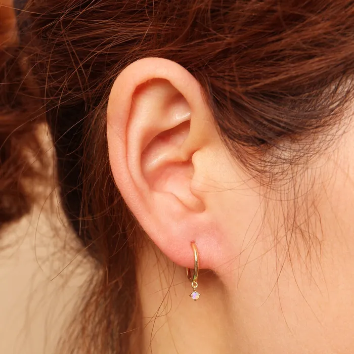 EZRA Single Opal Hoop AURELIE GI Earrings