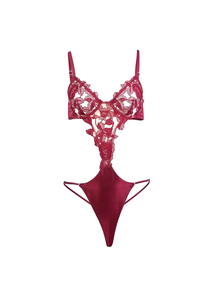 Fleur Du Mal Earrings ROSE EMBROIDERY BODYSUIT Fleur Du Mal Earrings ROSE EMBROIDERY BODYSUIT