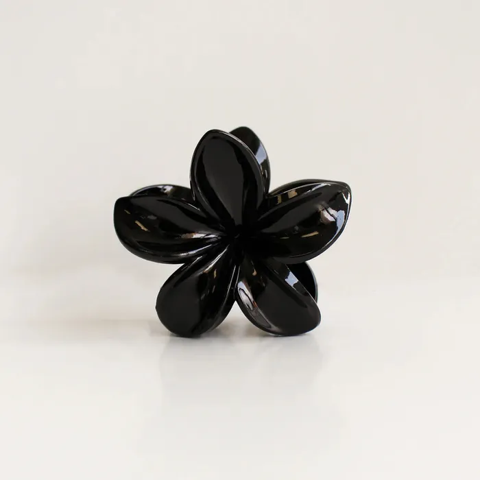 Floral Hair Clip Black Candlewick Gift Shop Rings
