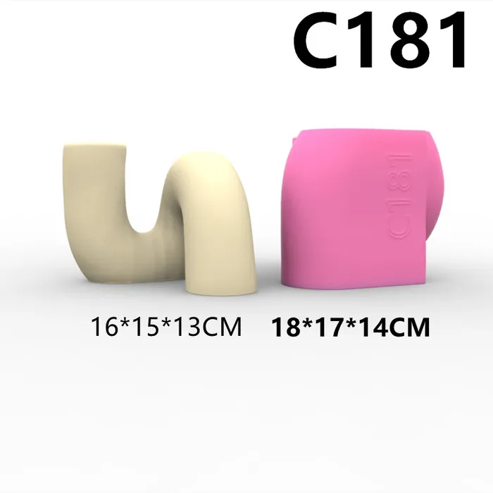 Folded Pipe Shaped Silicone Mold Vase for Jesmonite Art Resin Art Hub Necklaces