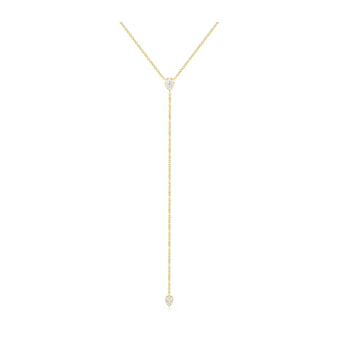 Full Cut Diamond Teardrop Lariat Necklace ef collection Necklaces