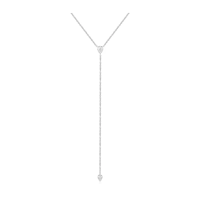 Full Cut Diamond Teardrop Lariat Necklace ef collection Necklaces