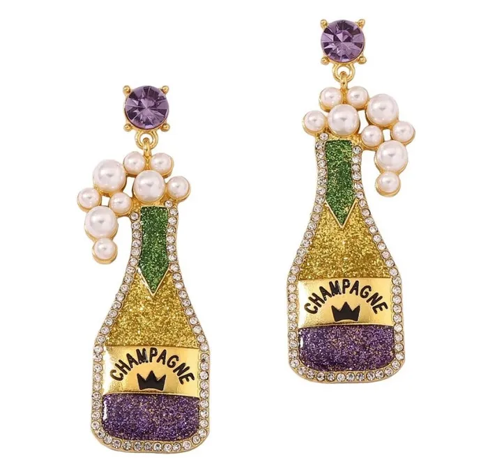 Get Signatured Earrings Beaded Mardi Gras Earrings Get Signatured Earrings Beaded Mardi Gras Earrings