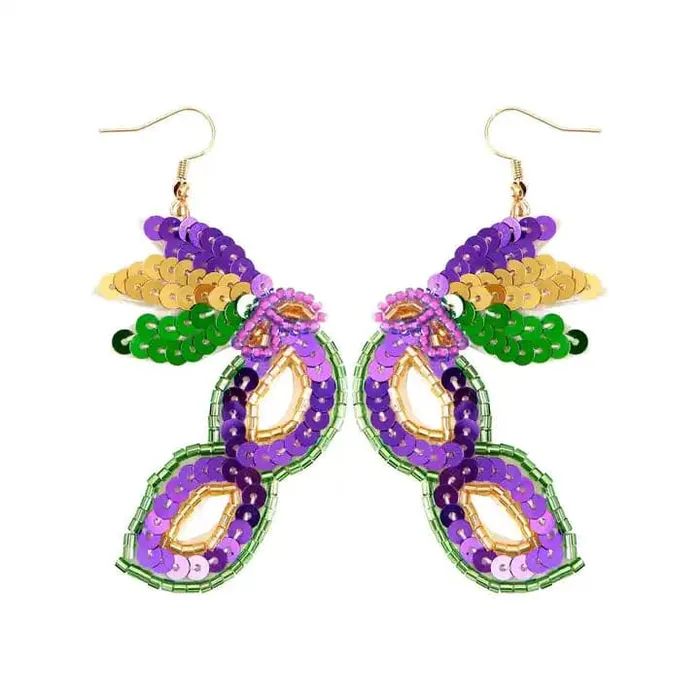 Get Signatured Earrings Beaded Mardi Gras Earrings Get Signatured Earrings Beaded Mardi Gras Earrings