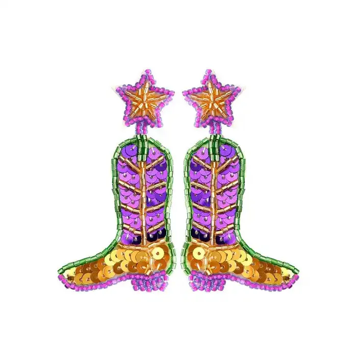 Get Signatured Earrings Beaded Mardi Gras Earrings Get Signatured Earrings Beaded Mardi Gras Earrings
