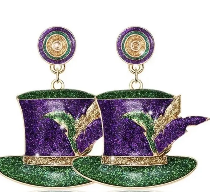 Get Signatured Earrings Beaded Mardi Gras Earrings Get Signatured Earrings Beaded Mardi Gras Earrings
