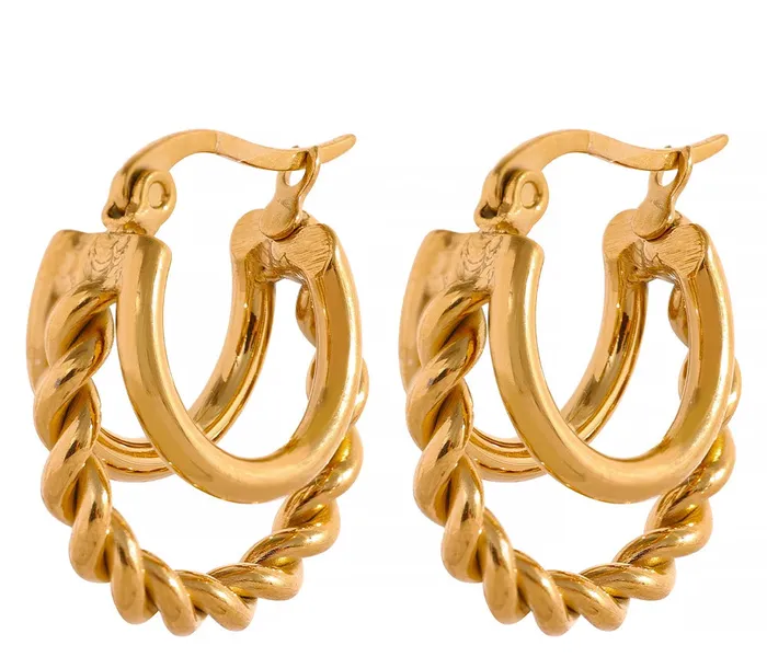 Get Signatured Earrings Twisted Luxe Hoop Earrings