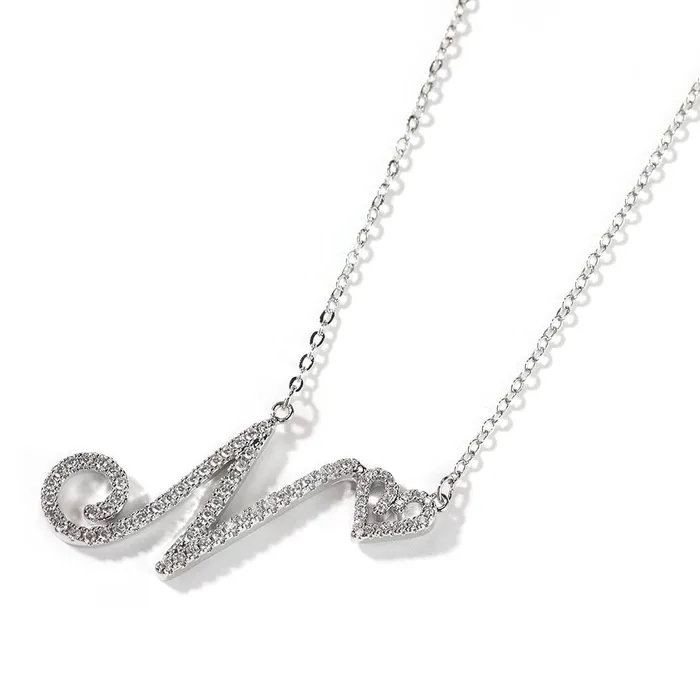 Get Signatured Necklaces Cursive Initial Heart Necklace