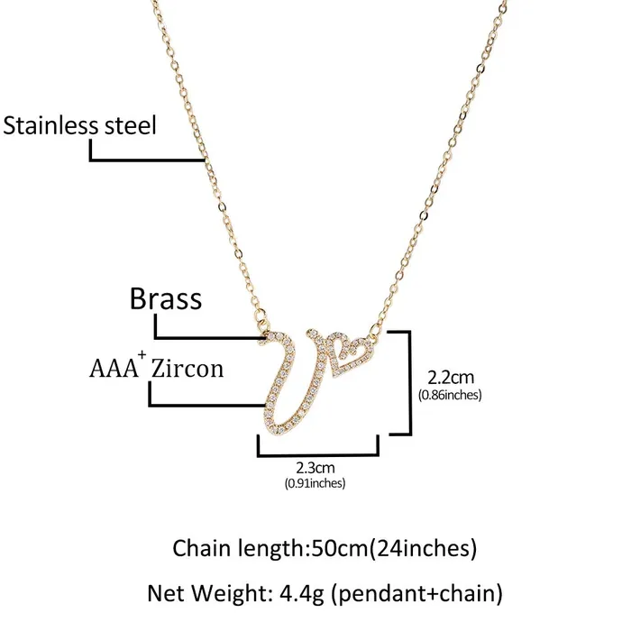 Get Signatured Necklaces Cursive Initial Heart Necklace