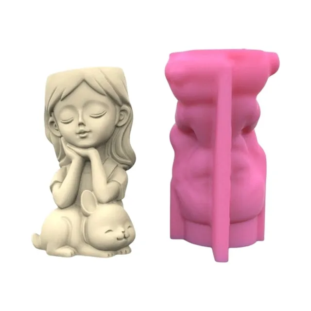 Girl Vase Silicone Pot Mold Resinarthub Earrings