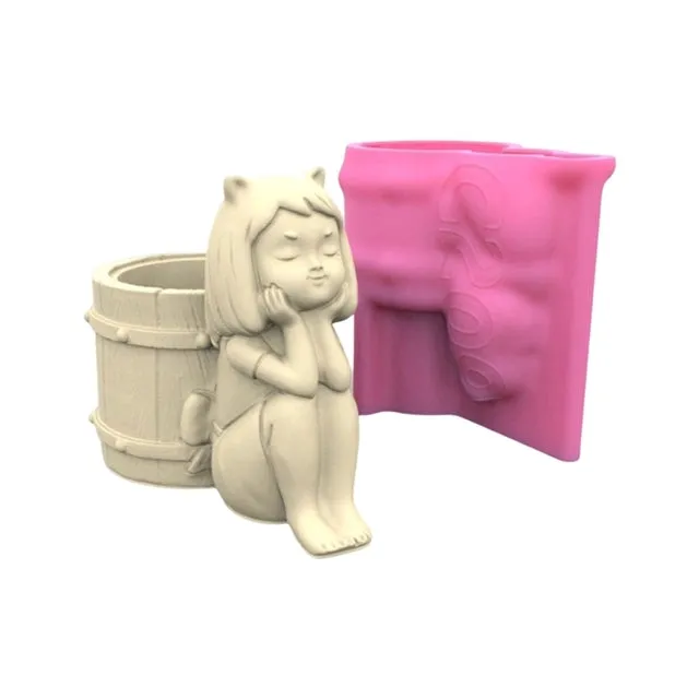 Girl Vase Silicone Pot Mold Resinarthub Earrings
