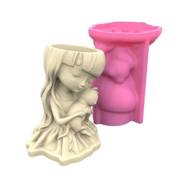 Girl Vase Silicone Pot Mold Resinarthub Earrings