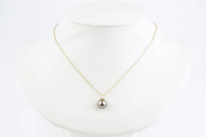 Golden Pink Tahitian Pearl Diamond Halo Necklace Kamoka Pearl Necklaces