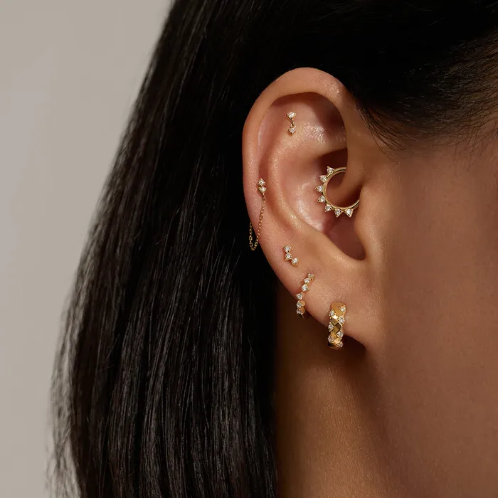 HAZEL LabGrown Diamond Huggie Hoop AURELIE GI Earrings
