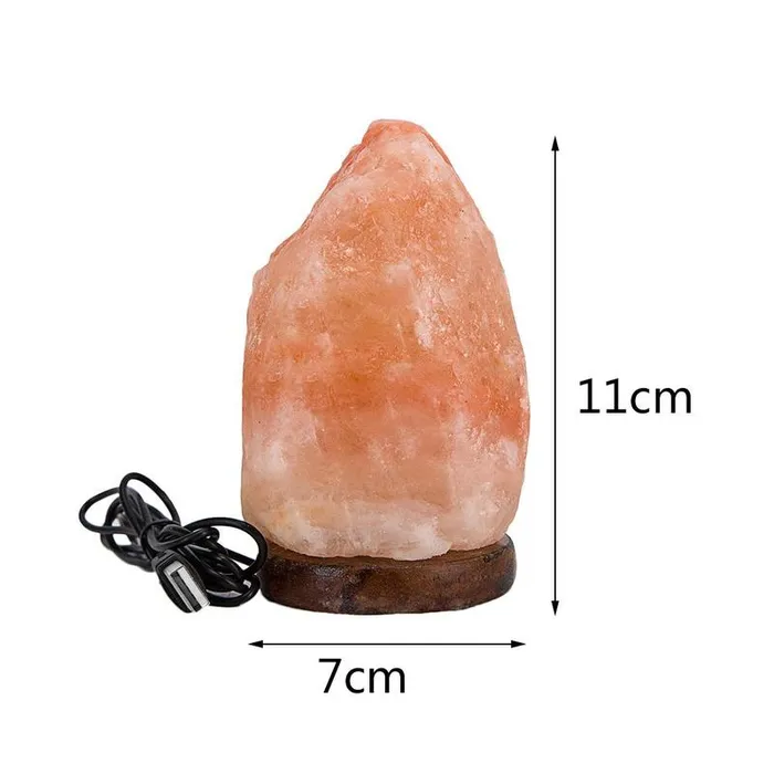 Himalayan Crystal Rock Salt Lamp with LED metamorphidi Necklaces