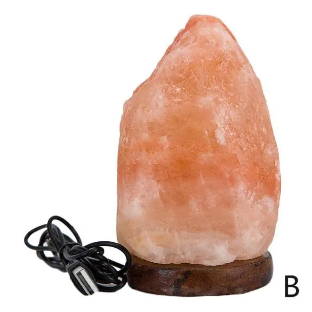Himalayan Crystal Rock Salt Lamp with LED metamorphidi Necklaces